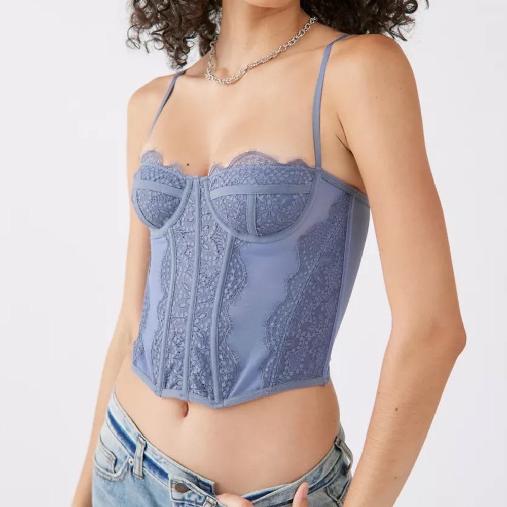 Urban Outfitters Out From Under Modern Love Corset - Slate (discontinued color)